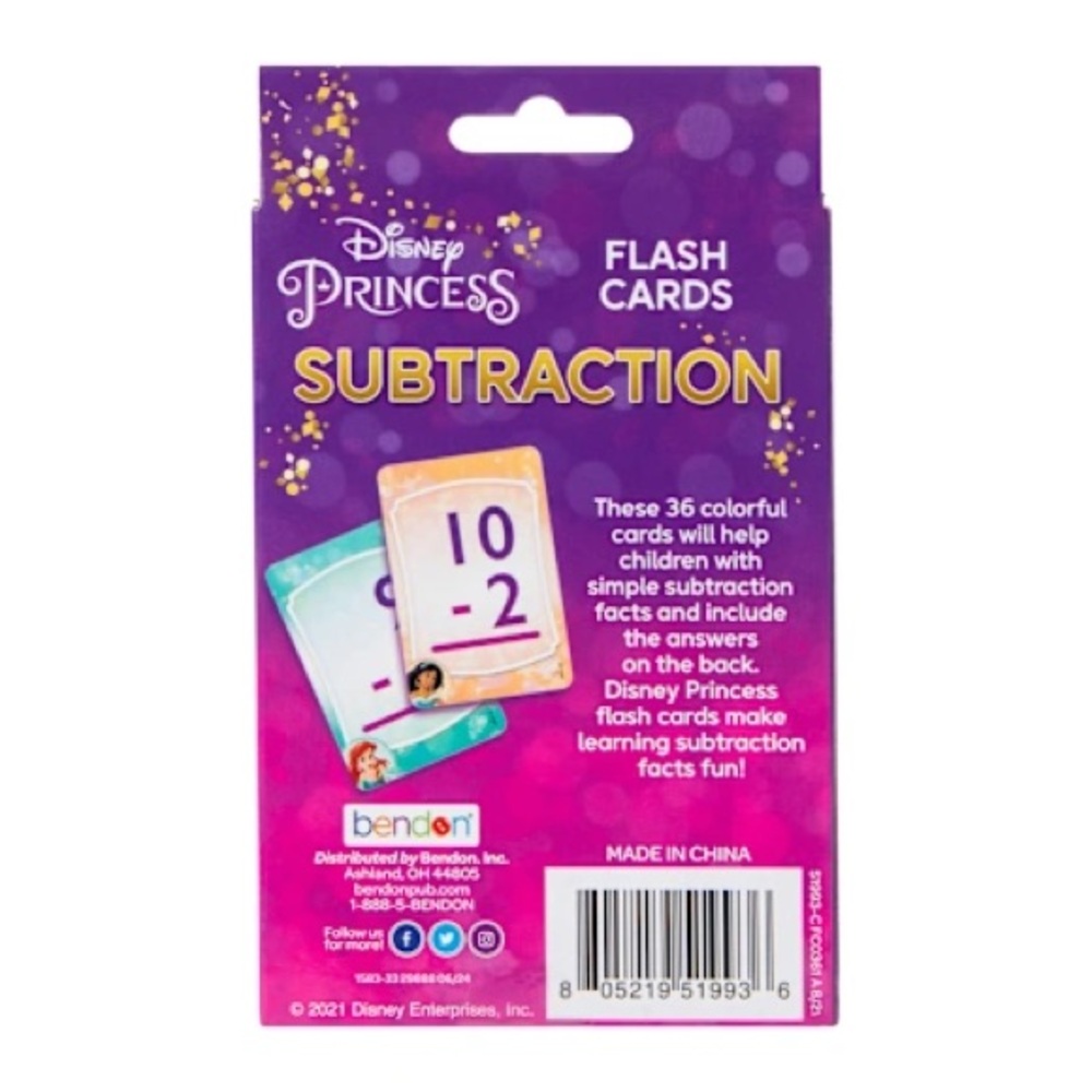 Disney Princess Subtraction Flash Cards - 36 count - Picture 4 of 4
